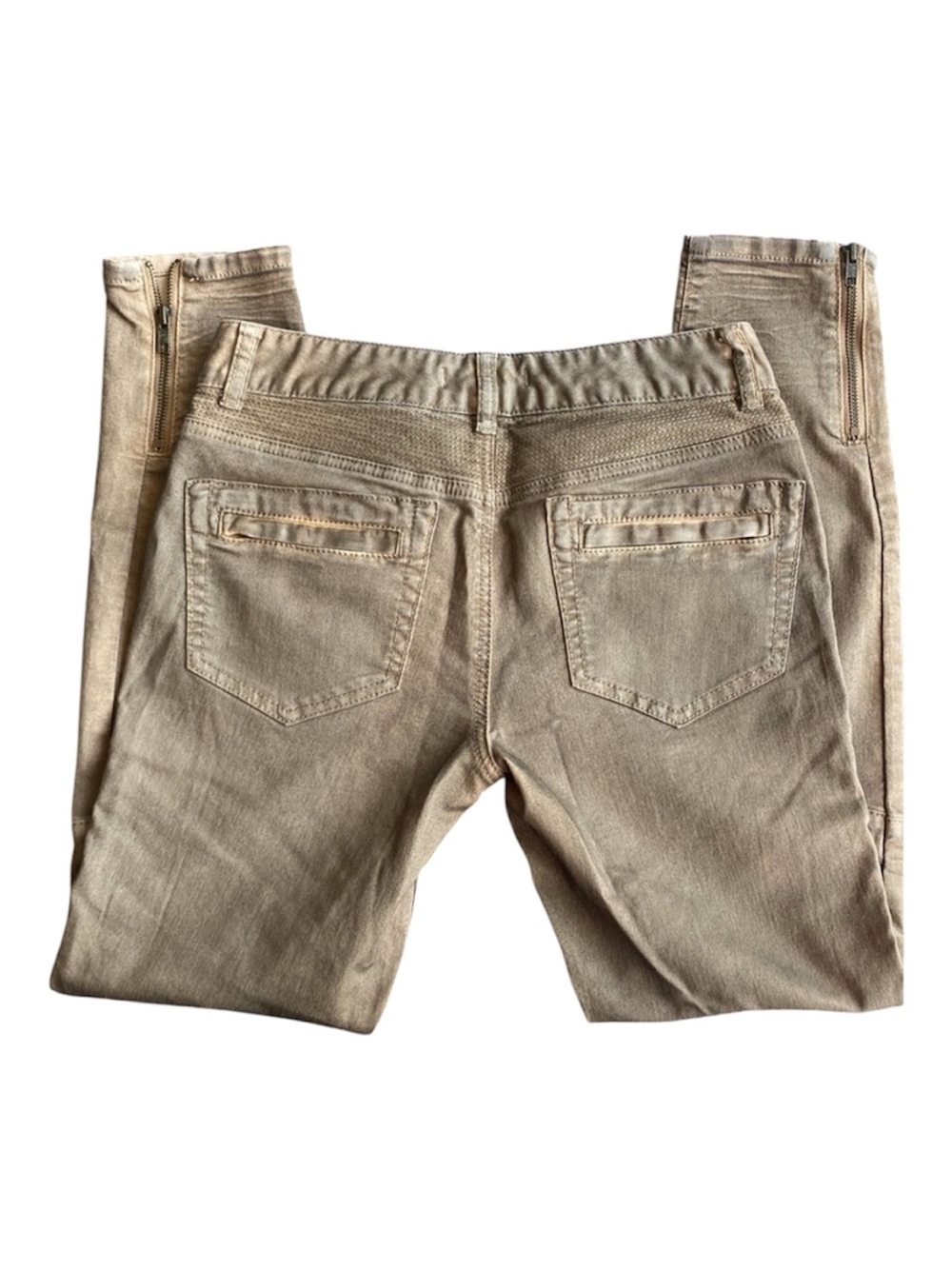 Free People “Gwyneth” Moto Distressed Denim Skinny Jean - 27